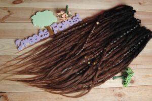 Natural inspect synthetic double ended unlit brown ombre dreads hair extensions dreadlocks boho single ended DE or SE