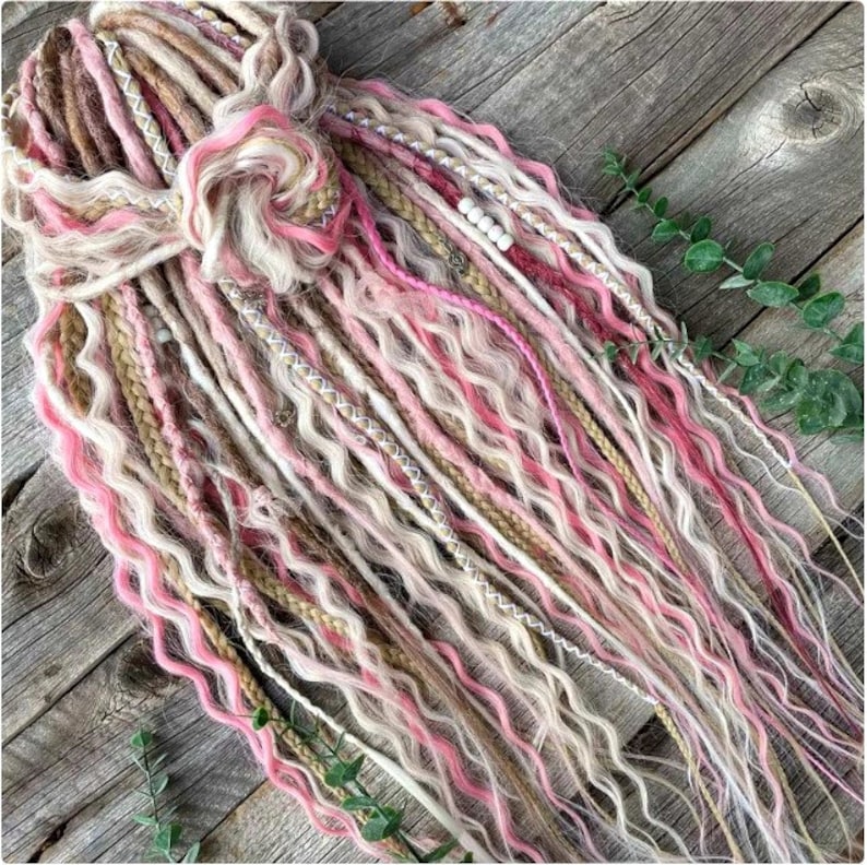 Boho Vibes Purple and White Double Ended Dreads – Custom-Made Synthetic Dreadlock Hair Gear