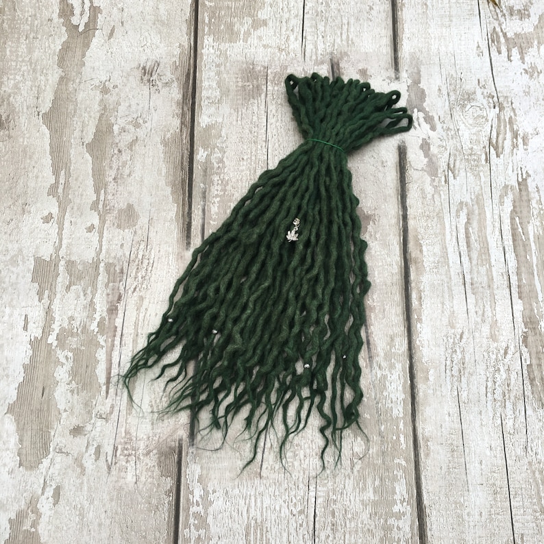 Dreadlocks – Single Ended Forest Green Custom Wool Hair Instruments
