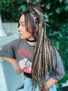 Synthetic dreads, Smoky topaz put, natural gentle brown, soiled blonde and sunless brown, serene crocheted dreadlocks SE or DE bohostyle put