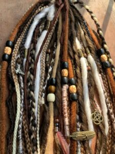 brown dreads | clip In brown dreadlocks | natural boho dreads | rustic boho dreads mix | clip in dreads.Viking dreads /Viking marriage ceremony hair