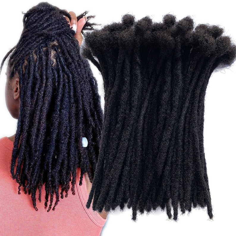 Human Hair Dreadlocks Locs Extensions Human Hair Handmade Locs Neat Size 1.0cm Width 60 per Bundles