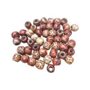 12mm Multi Coloured Painted Barrel Formed Wood Beads for Jewellery Making  and  deal of of crafts , or Hair braiding DR45