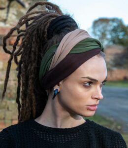 Earth colours Wide Headband Scrunch Headband Extra Wide Headband Dreadband Turban Boho Head Wrap Competition outfit Terror accessories Unikatina