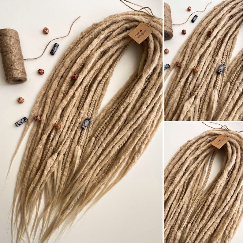 Light Ash Blonde Dreads / Crochet Dreads / Synthetic Extensions Double Ended or Single Ended Dreadlocks 16-24 inches