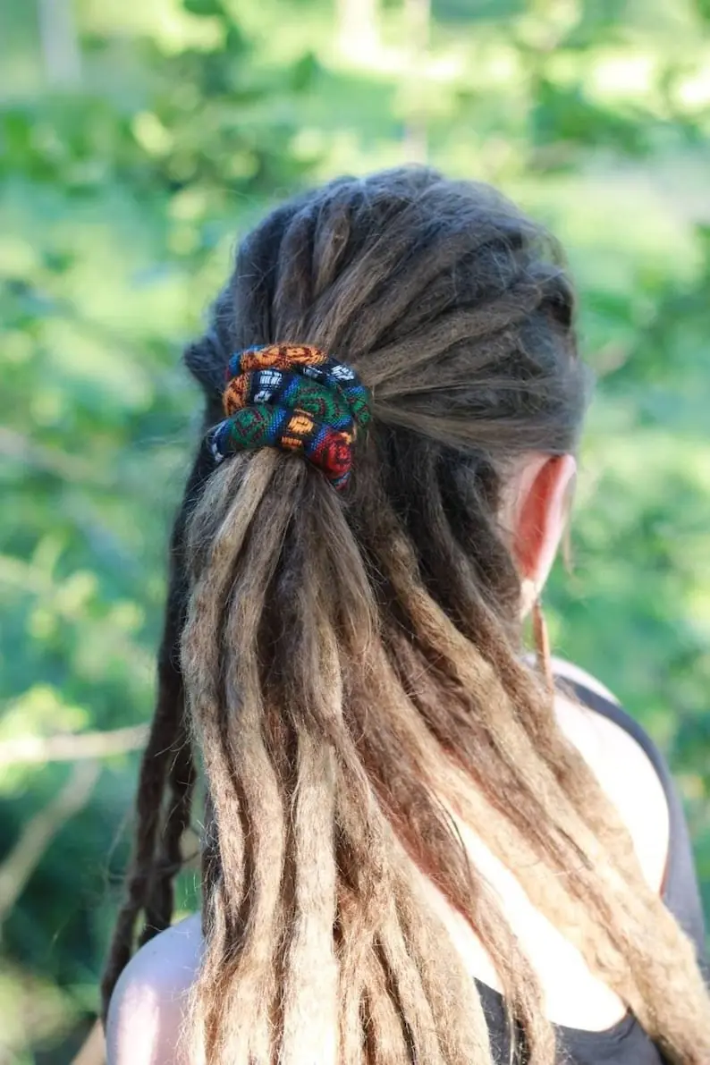 Bendable Dismay Tie Dreadlock Gear Ethnic Bendable Hair Tie Bun Wrap Ponytail Wrap Tie Long Hair Wrap Rasta Spiralock Tie Up Dreads
