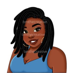 Dusky Girl Art work PNG Ms. Reva Dreadlock Dusky Girl Afro Clipart DIGITAL DOWNLOAD Juneteenth svg