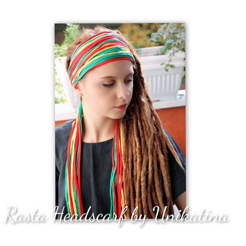 Rasta Scarf Reggae Headband Hippie Headband Rasta Headwear Rastafarian Fright Instruments Jamaica  Hairband Burning man Competition Headwear