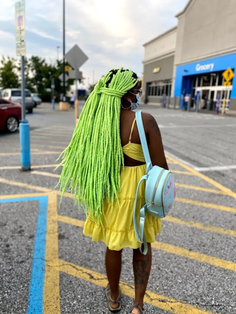 Neon Inexperienced Double Ended Wool Dreadlocks